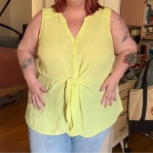 torrid neon tie front tank
